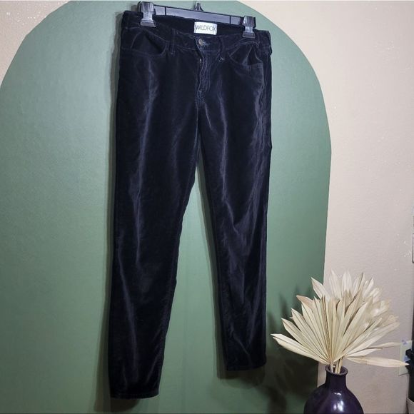 WILDFOX Size 30 Black Velvet Marianne Skinny Jeans - Picture 2 of 5